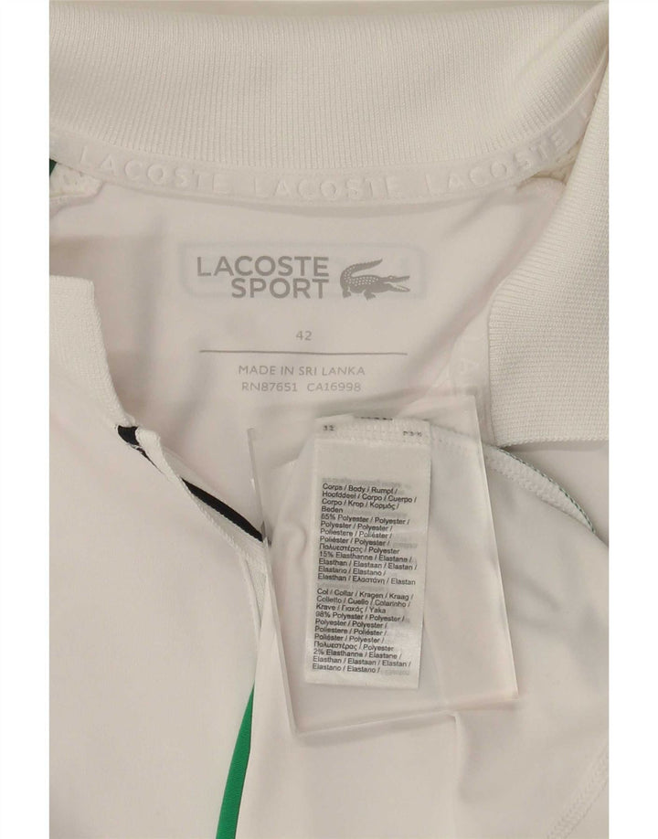 Lacoste Polo Femme Taille 42 Grand Blanc Colorblock Polyester