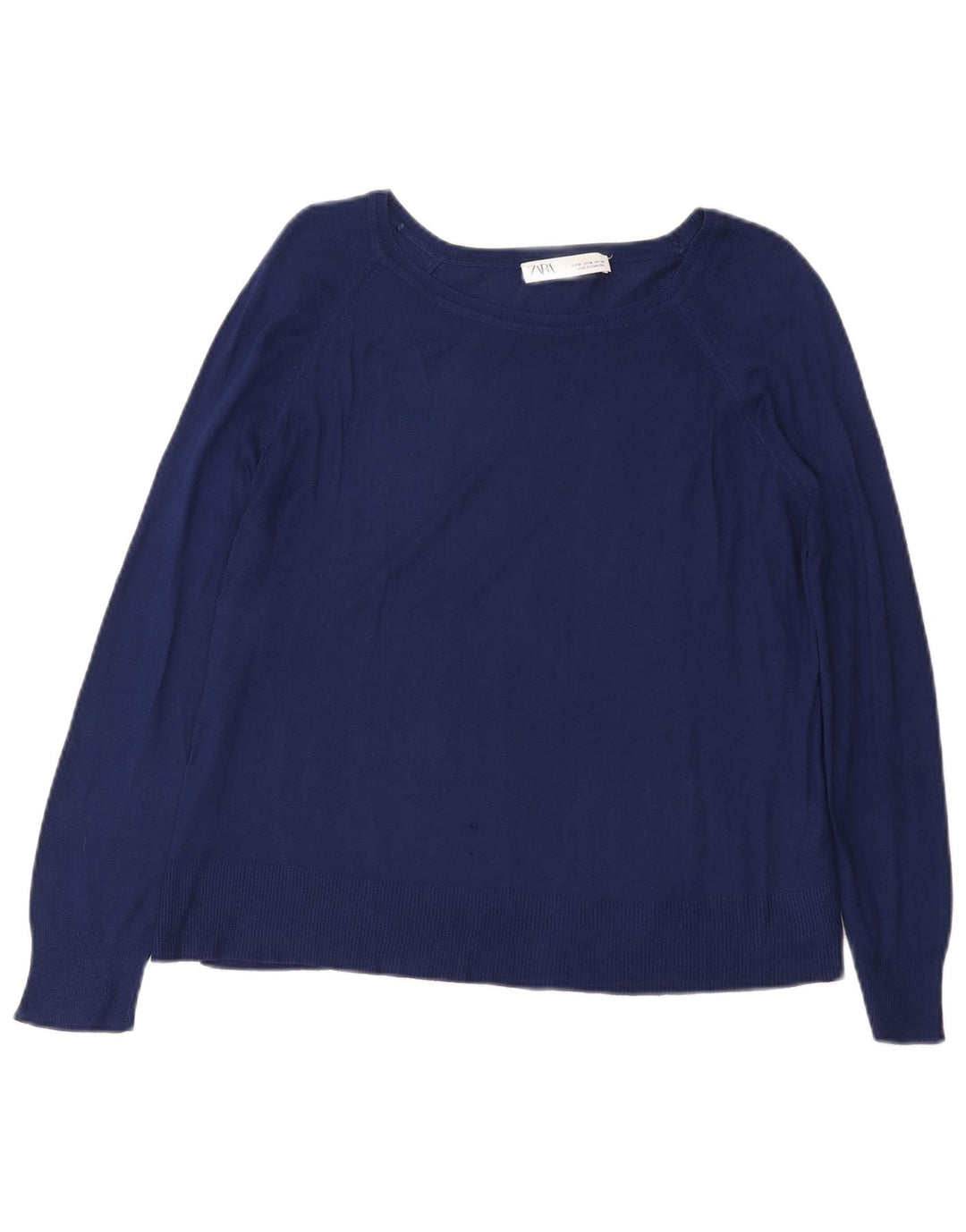 Zara Pull col bateau pour femme UK 14 Bleu marine moyen Viscose