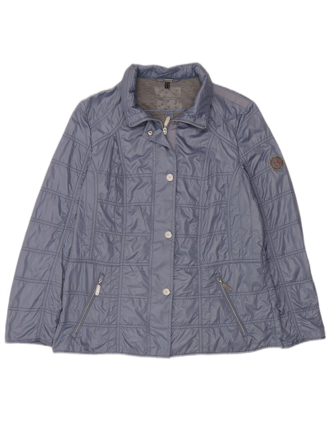 Barbara Lebek Veste Bomber Femme UK 16 Grand Bleu Polyester