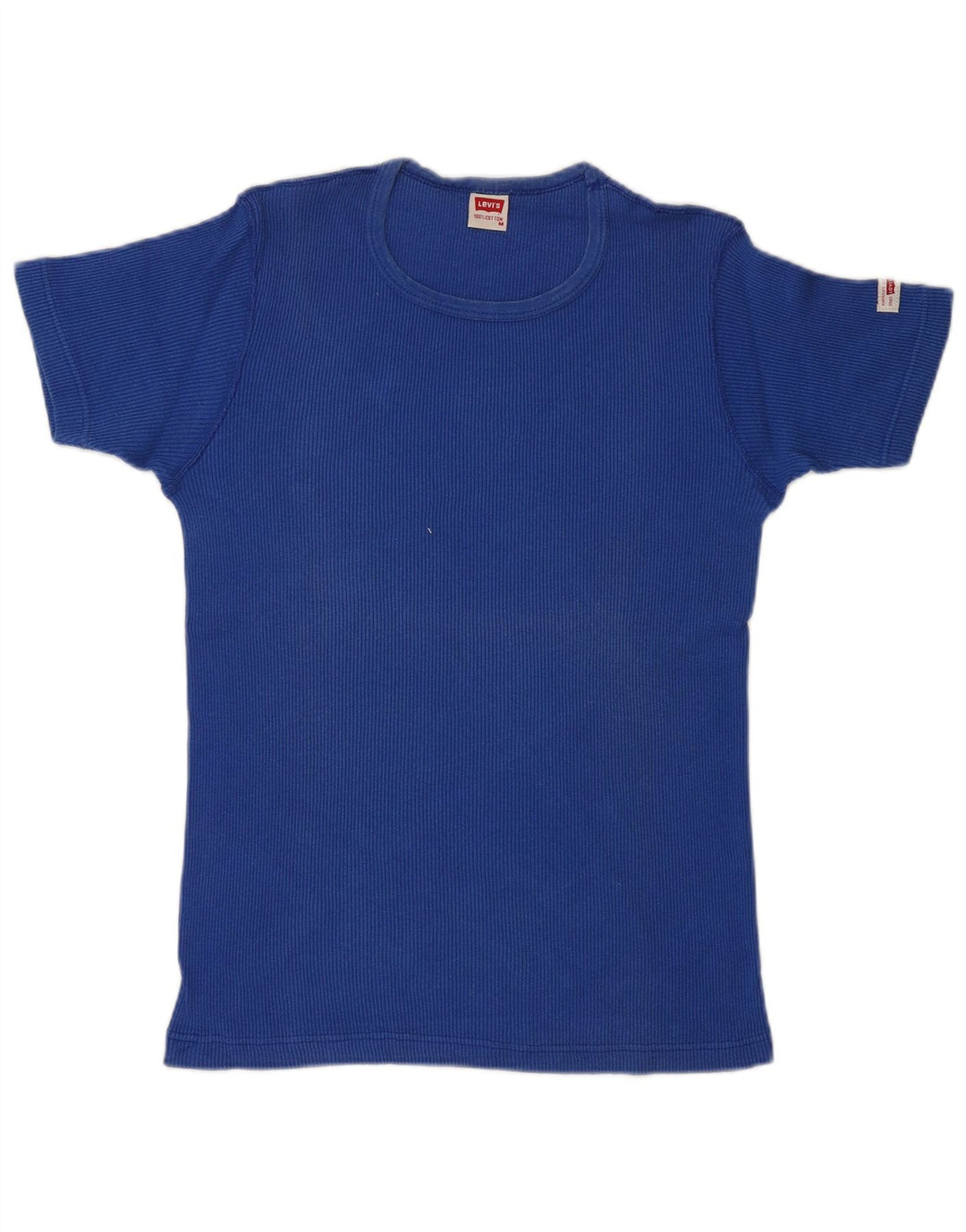 LEVI'S T-Shirt Femme UK 12 Bleu Moyen Coton