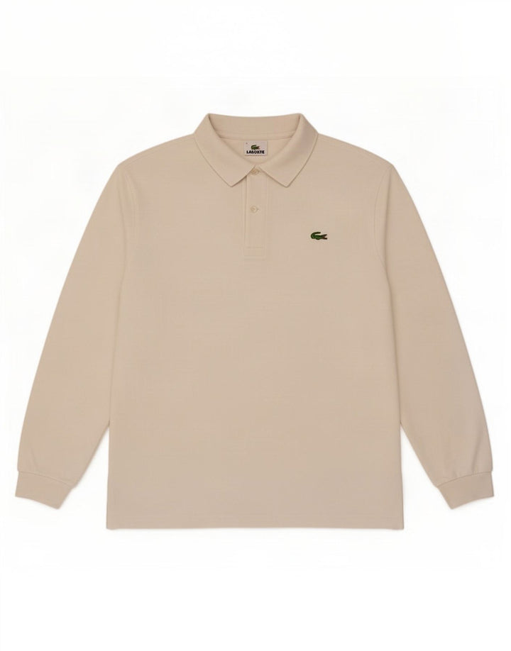 Lacoste Polo à manches longues pour homme Taille 4 Blanc moyen
