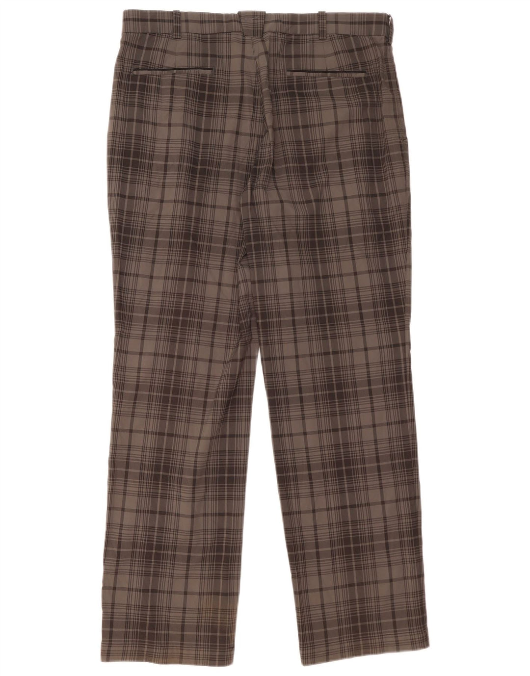 NIKE Pantalon chino droit Dri Fit pour homme W36 L32 Gris à carreaux Polyester
