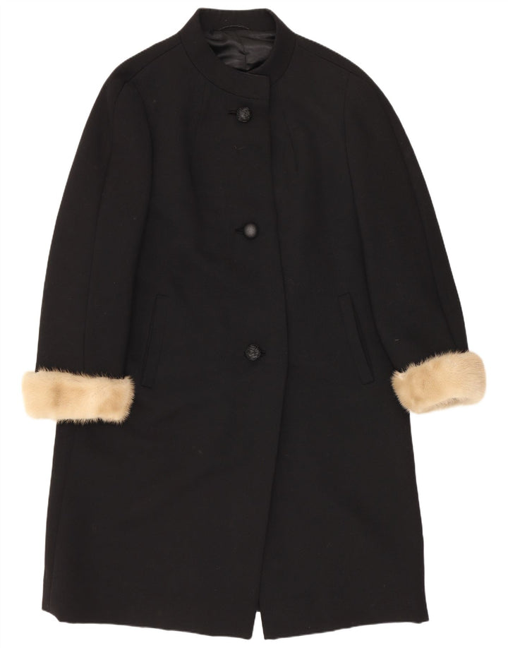 Louisoder Manteau Femme UK 12 Laine Vierge Noir Moyen
