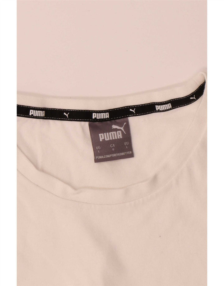Puma T-Shirt Homme Blanc Large Coton