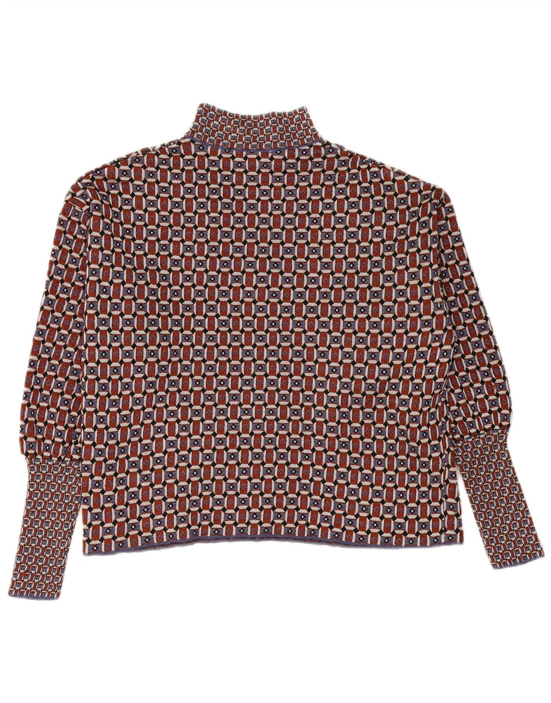 ZARA Pull surdimensionné à col roulé pour femme UK 10 Petit Bordeaux