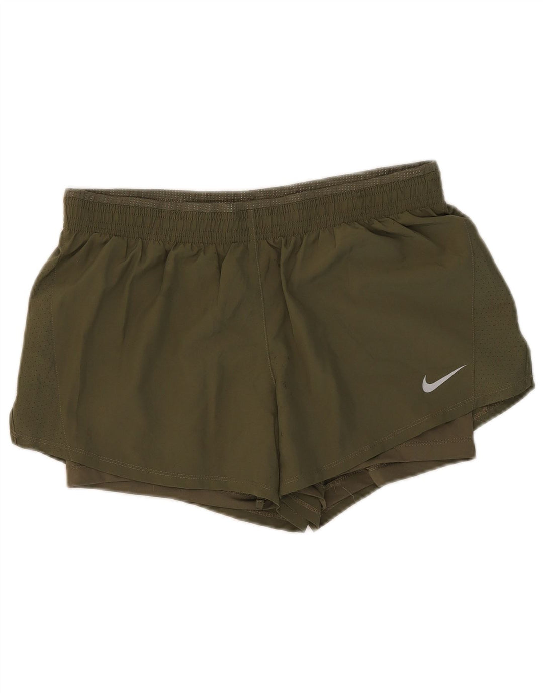 Nike Short de sport Dri Fit pour femme UK 14 Large Kaki Polyester