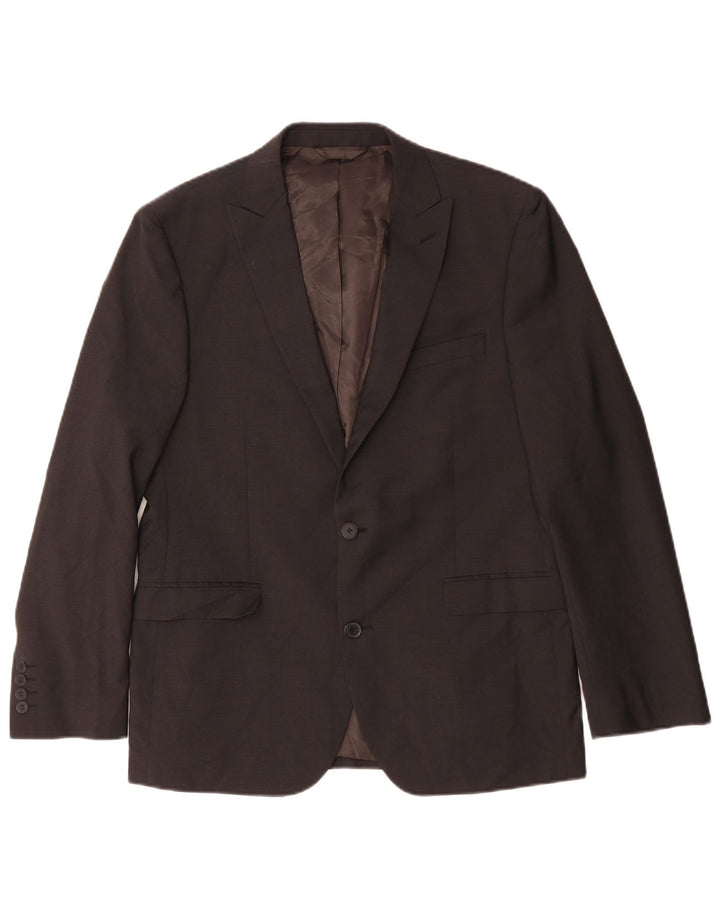 Dkny Veste Blazer Slim Fit 2 Boutons pour Homme UK 40 Grande Laine Marron