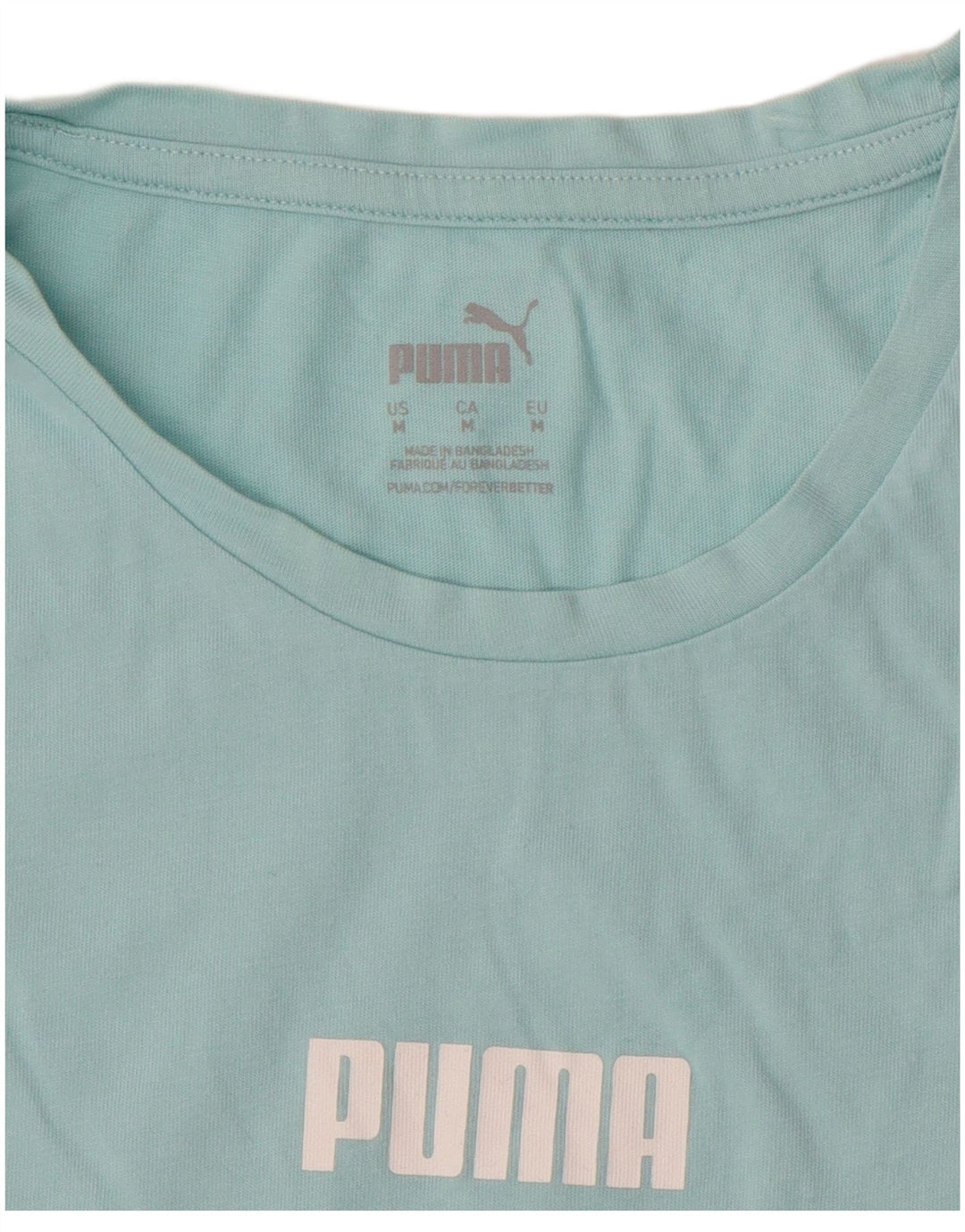 PUMA T-shirt graphique pour femme UK 12 Bleu moyen Colourblock