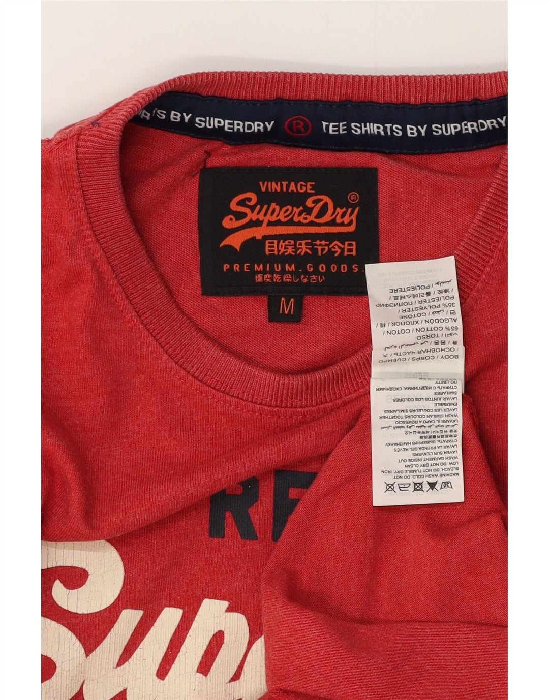 SUPERDRY T-Shirt Graphique Homme Rouge Moyen Coton