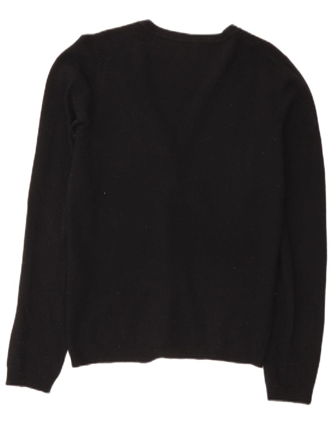Benetton Pull Cardigan Femme UK 10 Petite Laine Noire