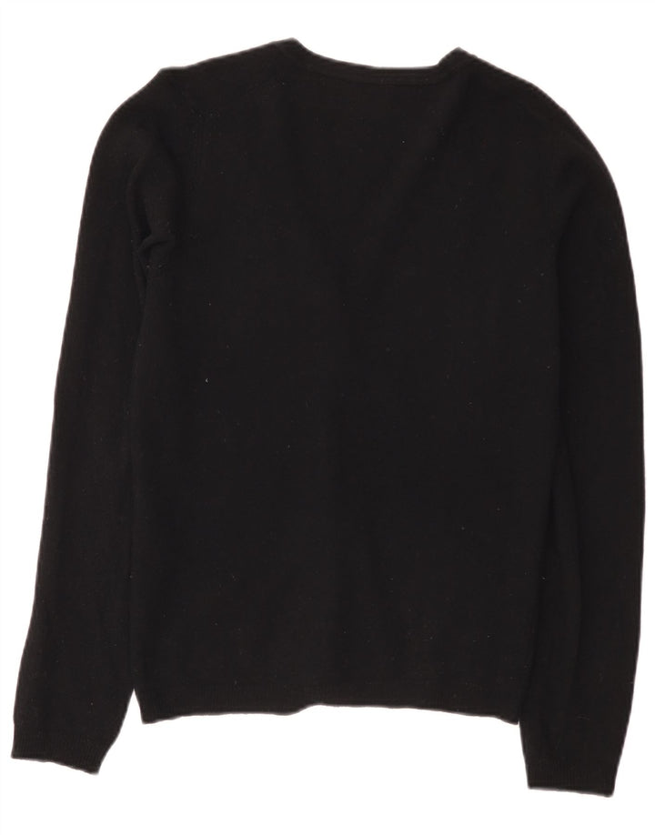 Benetton Pull Cardigan Femme UK 10 Petite Laine Noire
