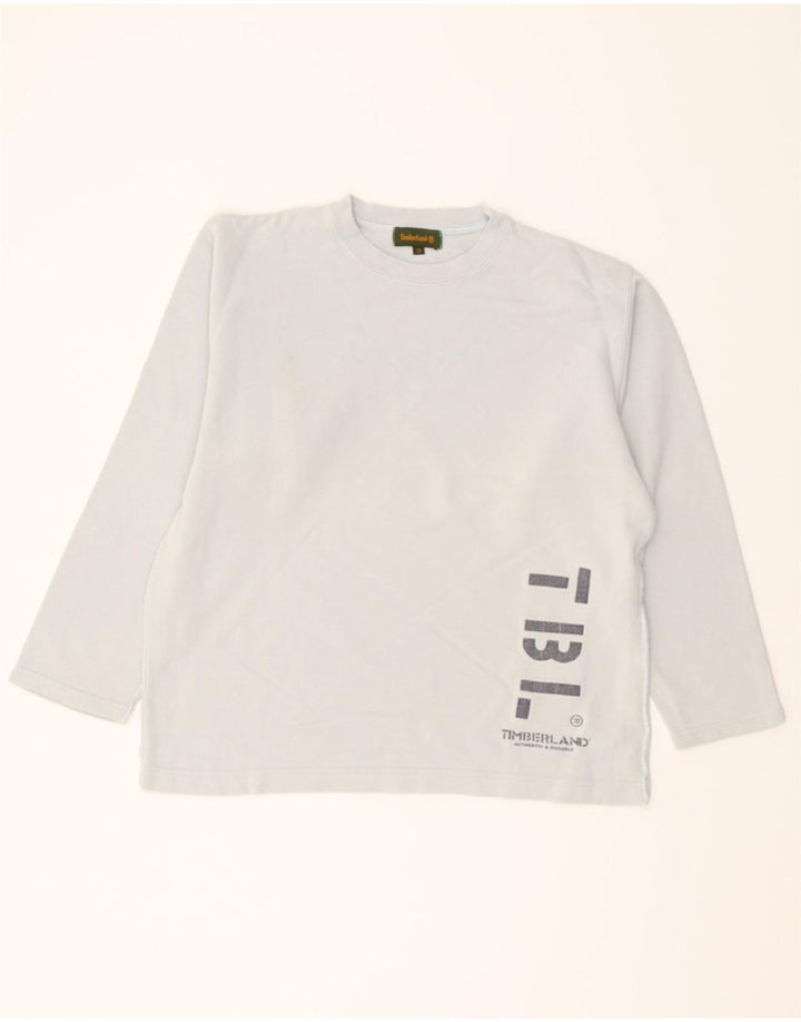 TIMBERLAND Boys Graphic Top Long Sleeve 9-10 Years Blue Cotton Vintage Timberland and Second-Hand Timberland from Messina Hembry 