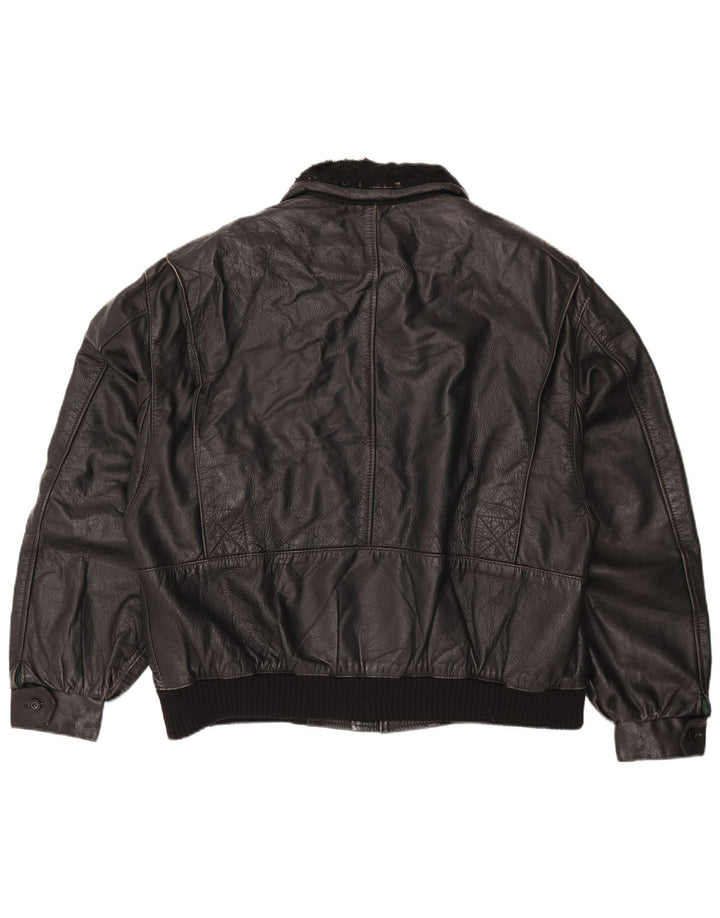 Veste en cuir homme vintage IT 56 3XL Cuir noir