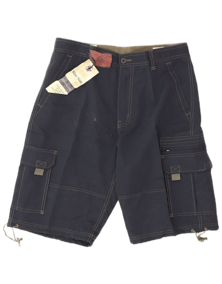 Short cargo pour hommes Blue Side Large W34 Polyester bleu marine