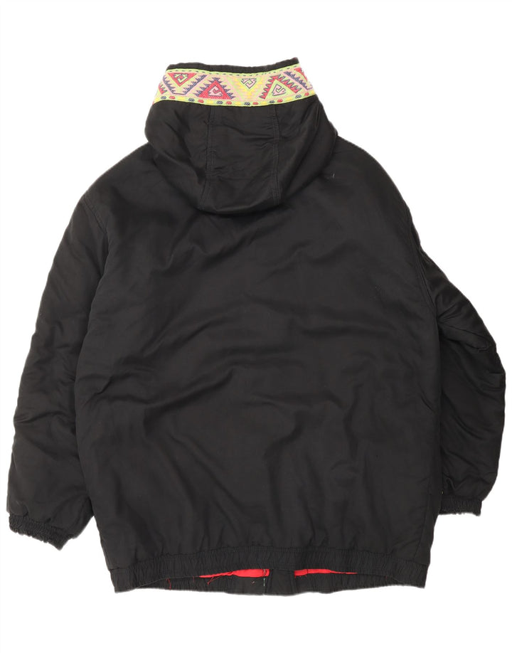 Valentino Veste coupe-vent à capuche pour homme US 42 XL Noir Géométrique Polyester