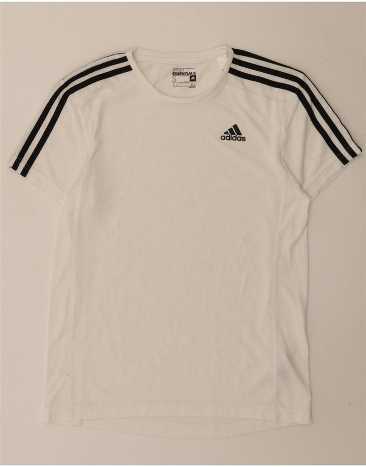 Adidas Climalite T-Shirt Top UK 10 Petit Blanc Polyester