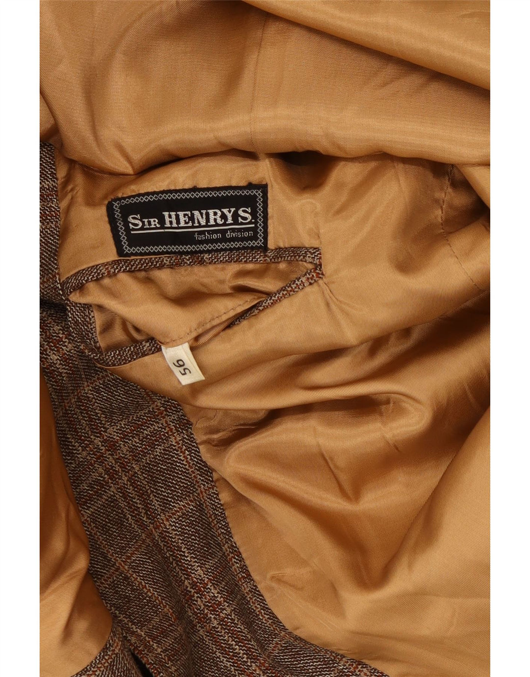 Sir Henry's Veste blazer à 2 boutons pour homme UK 40 Grand carreaux marron