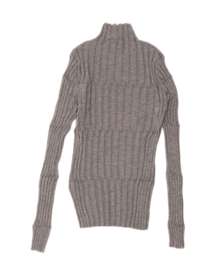 Zara Pull col roulé pour femme UK 12 Gris moyen Polyester