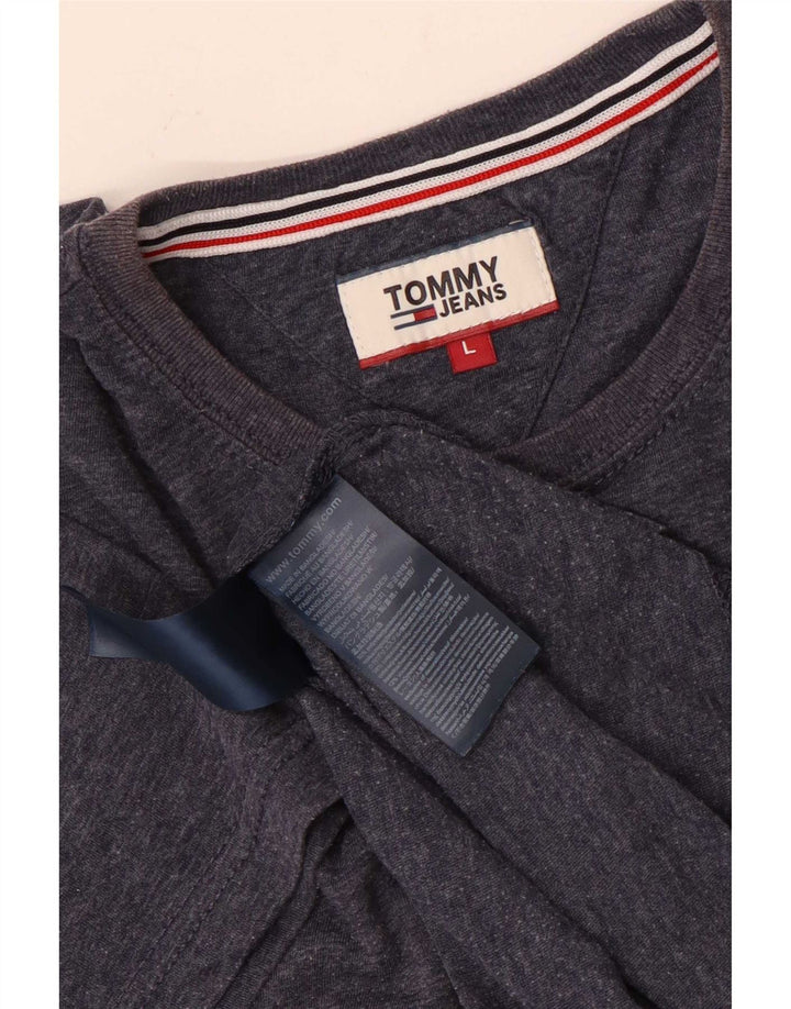 Tommy Hilfiger T-Shirt Homme Haut Large Bleu Marine Moucheté Polyester