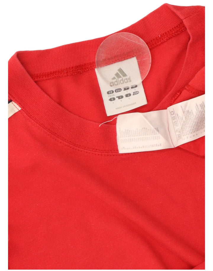 ADIDAS T-Shirt Homme UK 34/36 Petit Rouge Coton