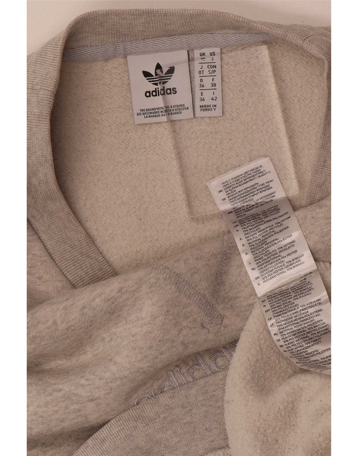 Adidas Sweat-shirt surdimensionné pour femme UK 10 Petit coton gris