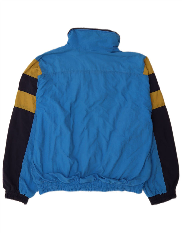 vintage Mens Loose Fit Survêtement Top Veste Bleu Moyen Colourblock