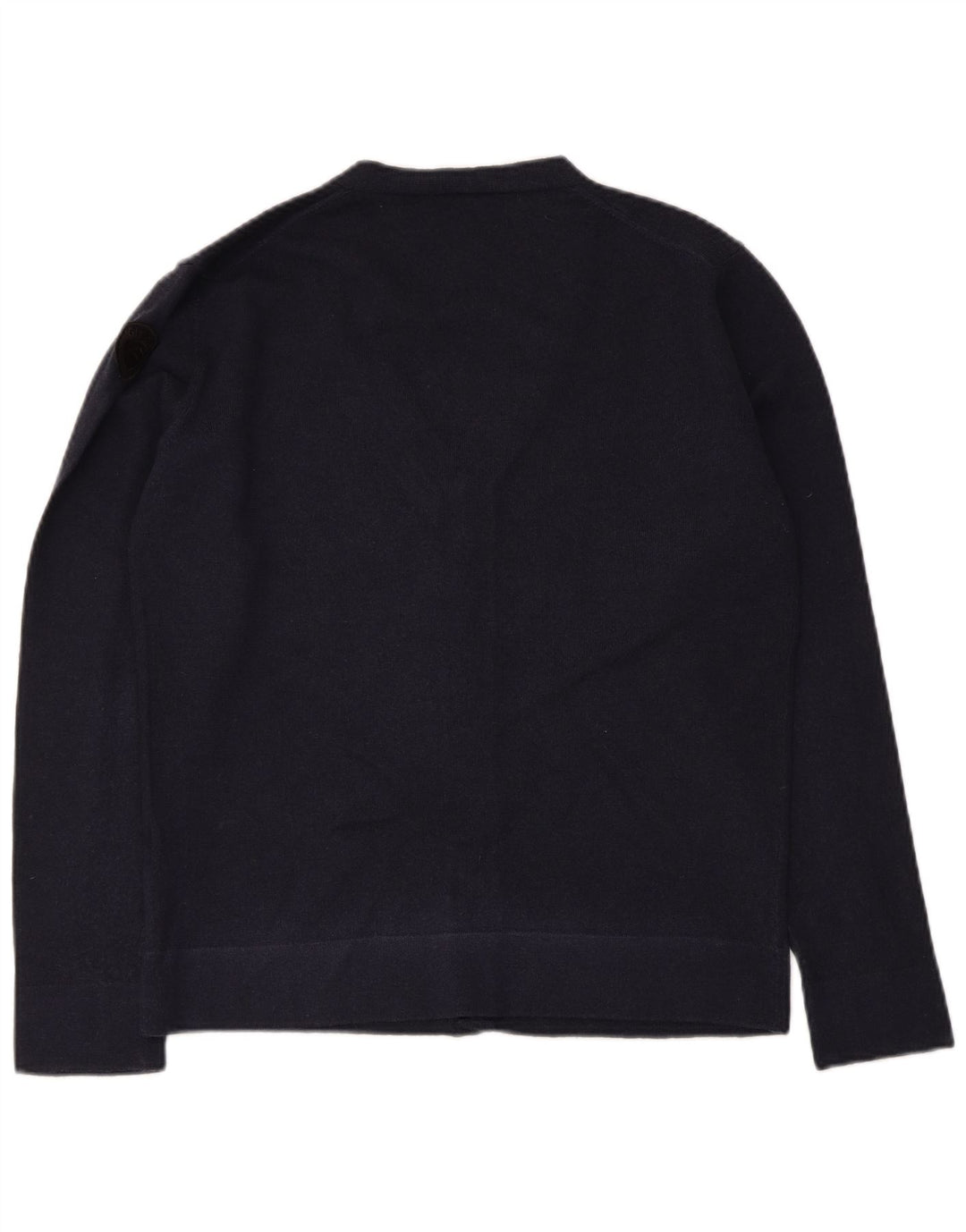 Blauer Cardigan Femme Pull UK 14 Large Bleu Marine Laine