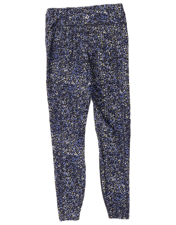 Marks & Spencer Leggings Femme UK 10 Petit Bleu Moucheté Polyester