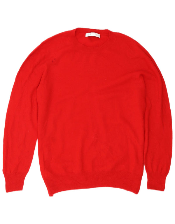 Zara Pull ras du cou pour femme UK 18 XL Laine rouge