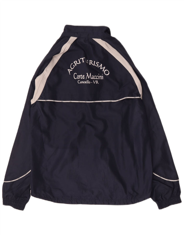 Asics Veste de survêtement graphique pour hommes, grand, bleu marine, colour block