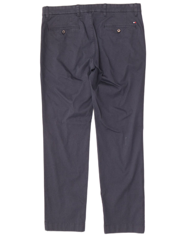 Tommy Hilfiger Pantalon Chino Droit Homme W34 L30 Bleu Marine Géométrique