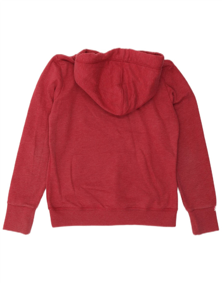 SUPERDRY Pull à capuche graphique pour femme UK 16 Large Rouge Coton