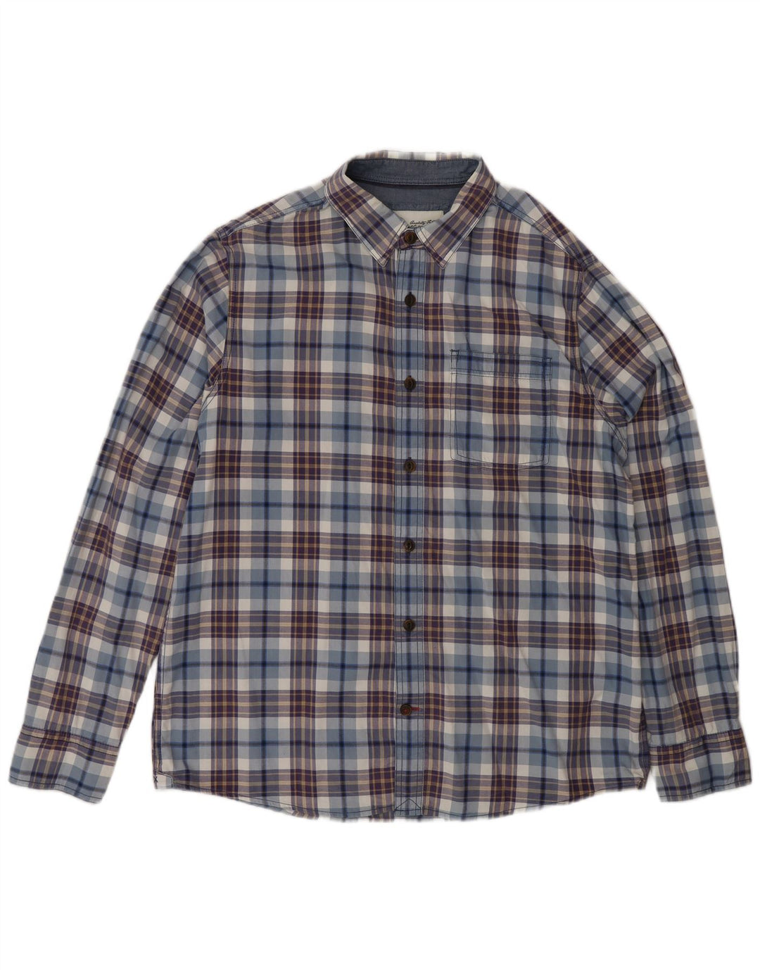 Chemise Homme Fat Face Grand Carreau Bleu Coton