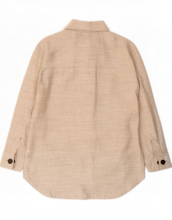 Marks & Spencer Surchemise pour femme Coupe décontractée Chemise UK 14 Grand Lin Beige