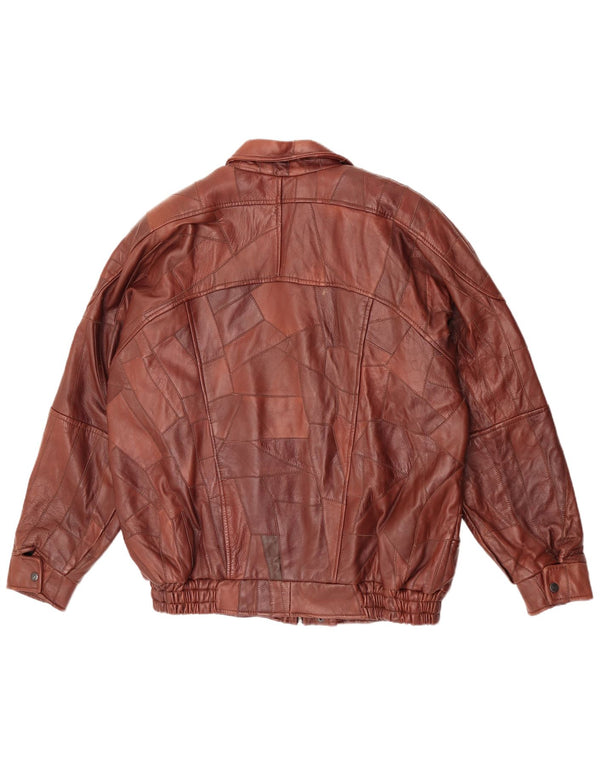 veste en cuir homme vintage UK 44 2XL Marron