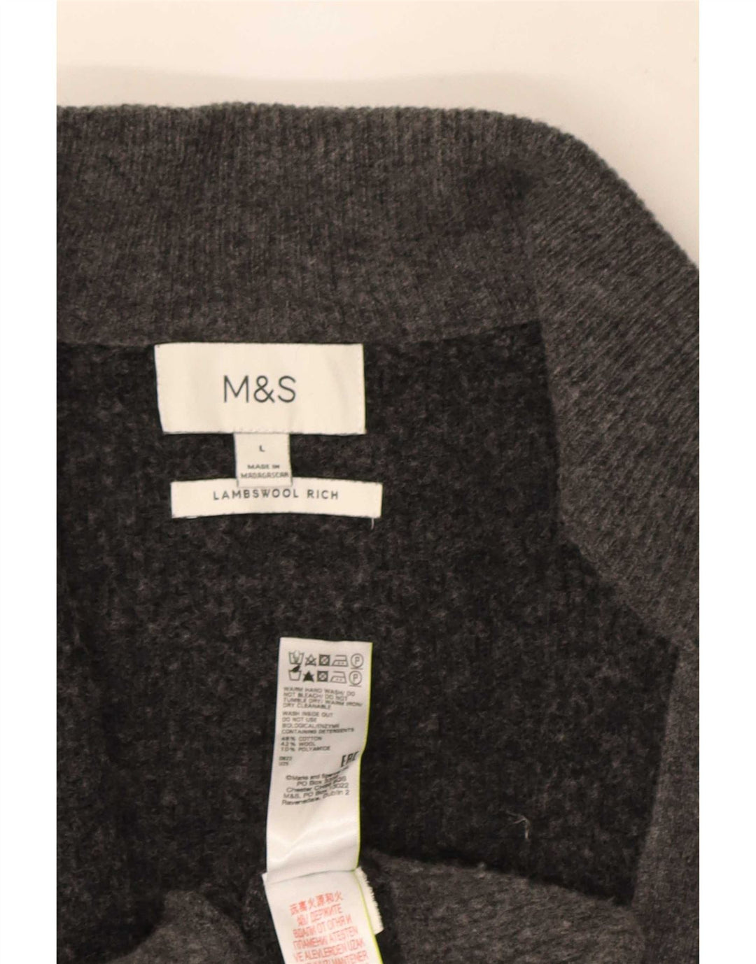 Marks & Spencer Cardigan pour homme en coton gris Taille L