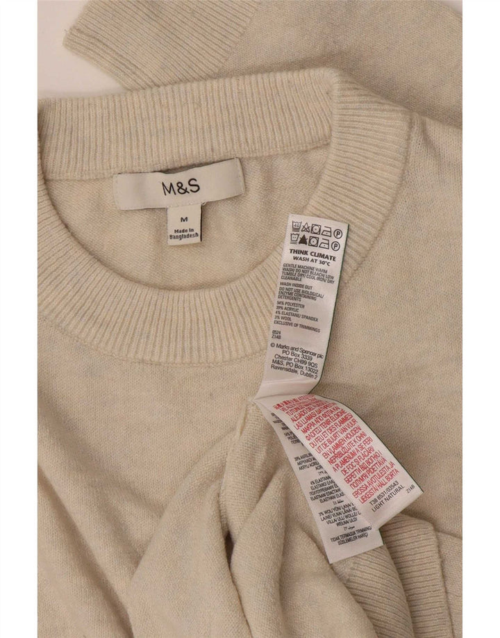 Marks & Spencer Pull à col rond pour femme UK 14 Medium Off White
