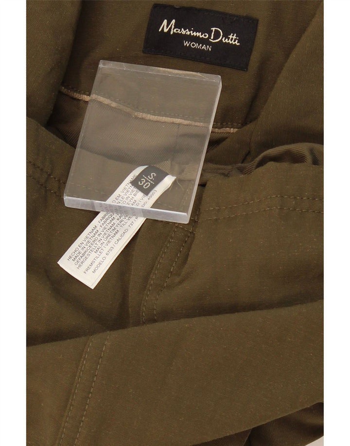 MASSIMO DUTTI Womens Military Jacket UK 10 Small Khaki Cotton