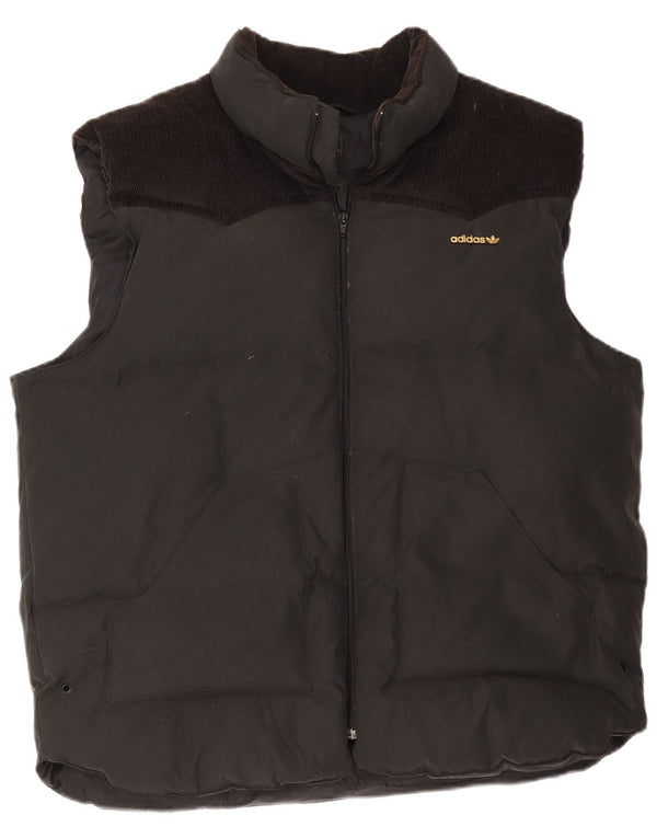 Adidas Gilet rembourré pour homme UK 42 XL Noir Colorblock Polyamide