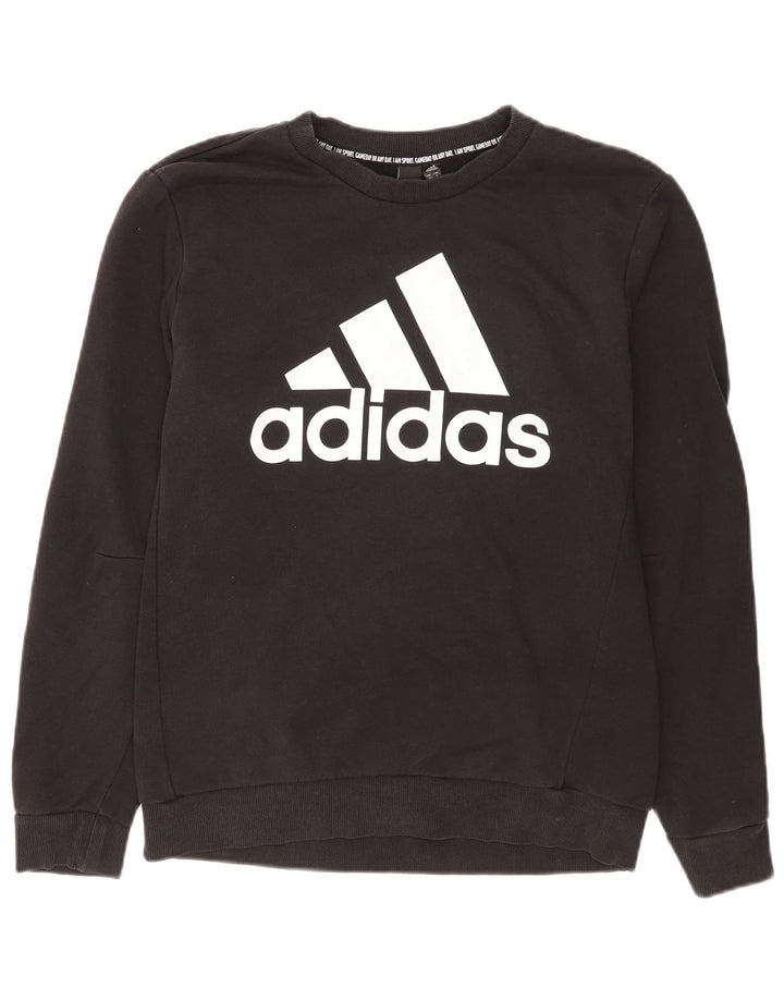 Adidas Sweat-shirt graphique pour homme en coton noir moyen