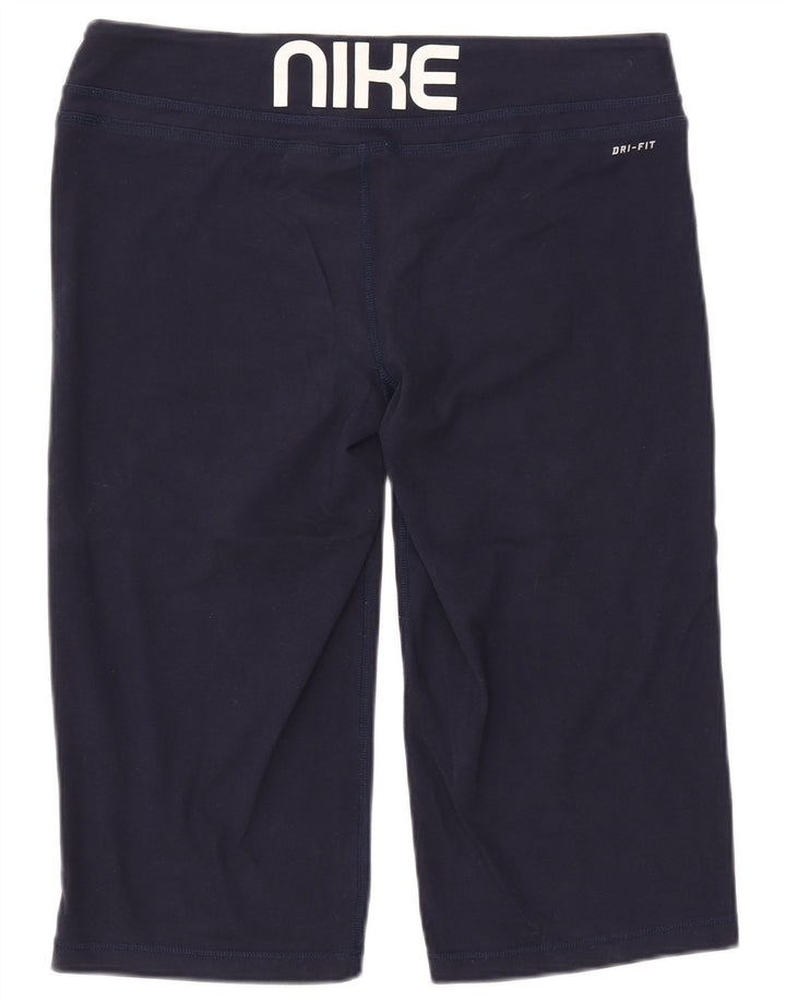 NIKE Bermuda de sport Dri Fit Graphic pour femme UK 16 Large Bleu marine