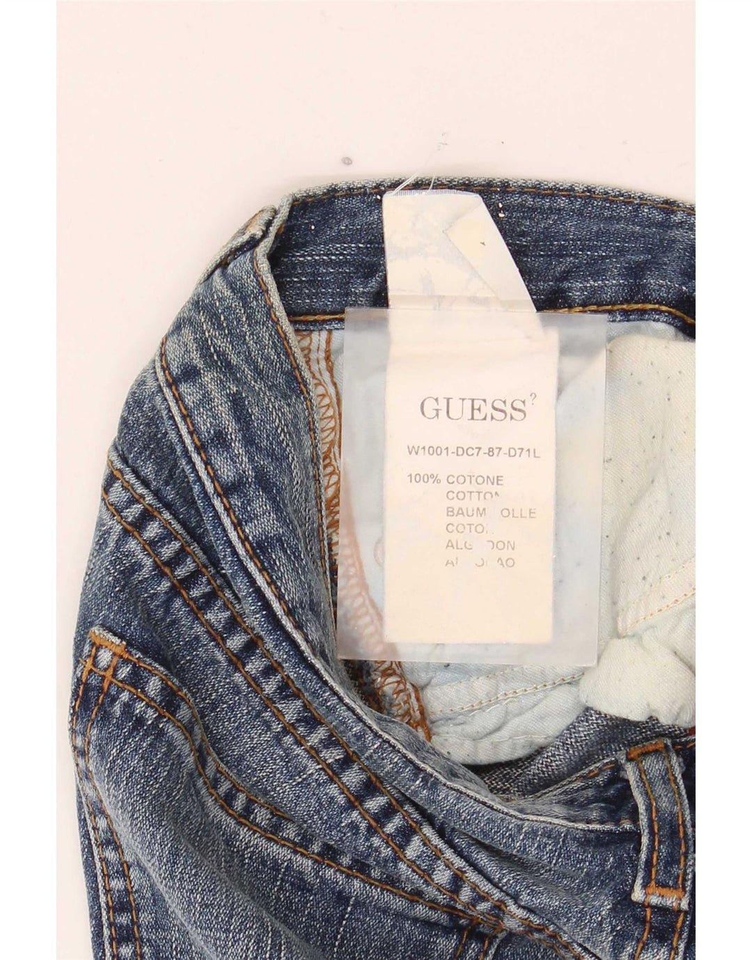 Guess Jean évasé Femme W26 L32 Bleu Coton