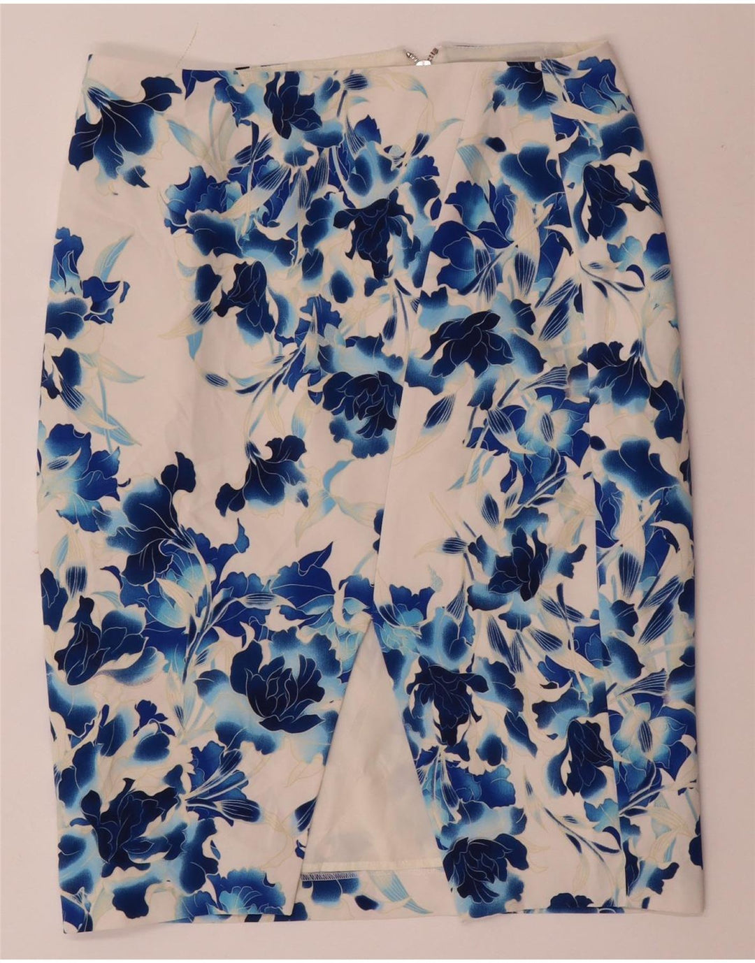 Oasis Jupe crayon pour femme UK 12 Medium W32 Blanc Floral Polyester
