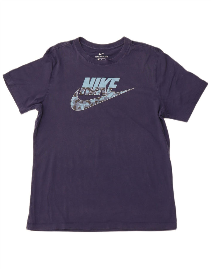 NIKE T-shirt graphique pour hommes, grand, en coton bleu marine