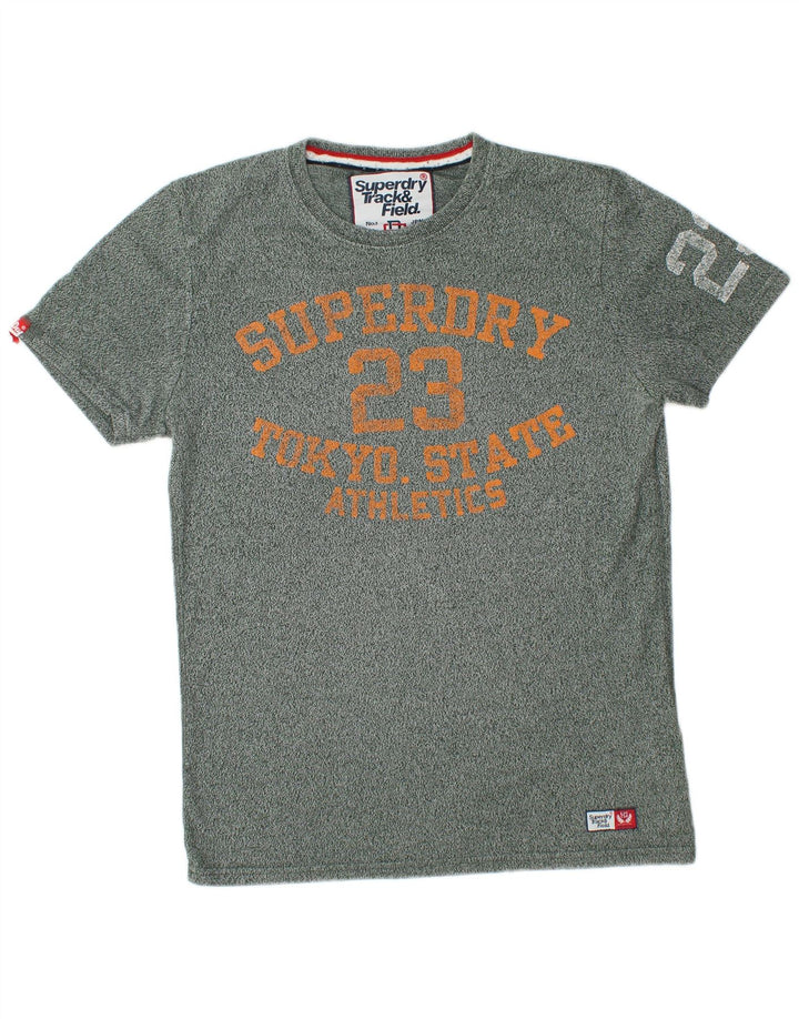 SUPERDRY T-Shirt Graphique Homme Vert Moyen Moucheté Coton