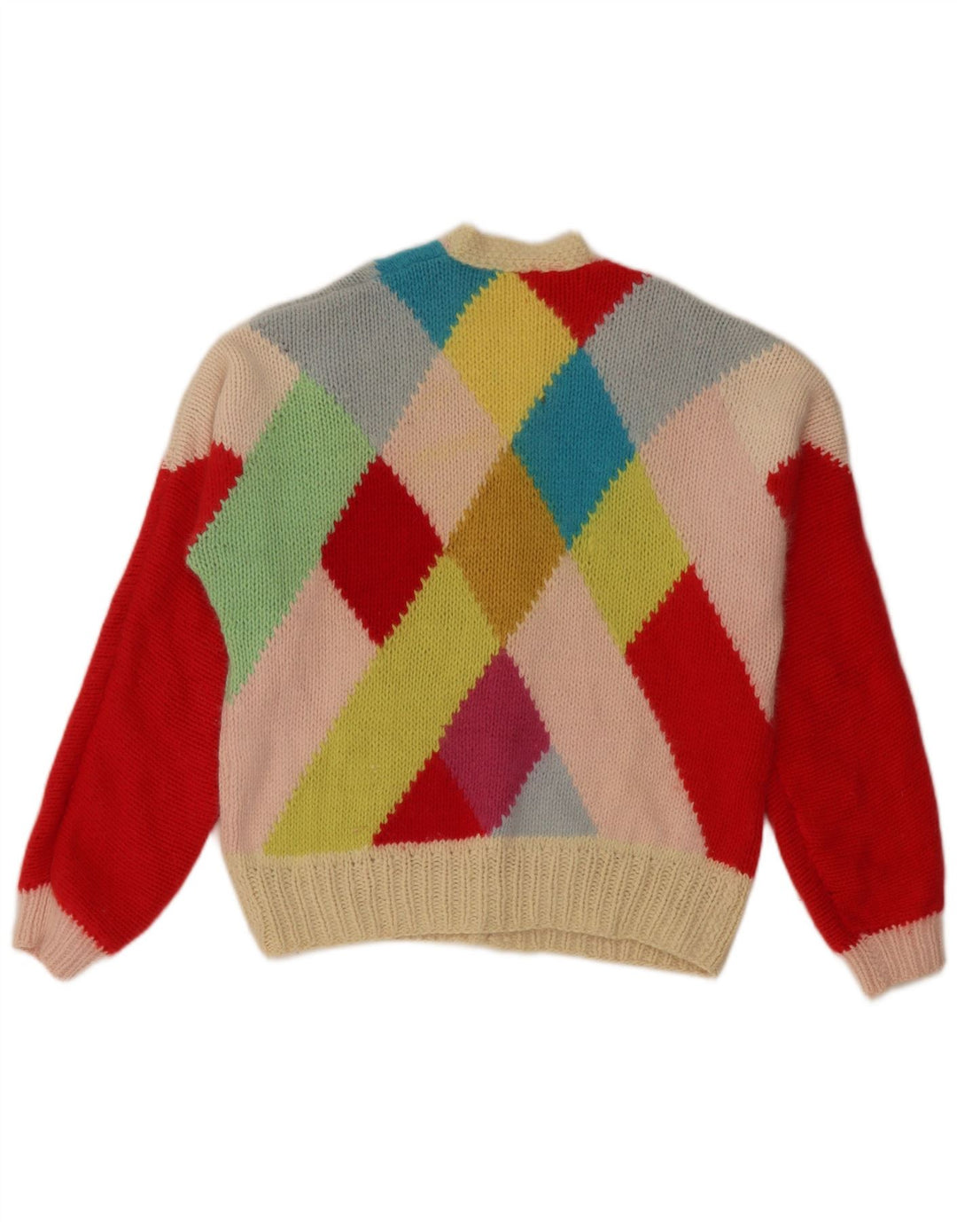 VINTAGE Womens Cardigan Sweater UK 14 Grand Argyle/Diamant multicolore