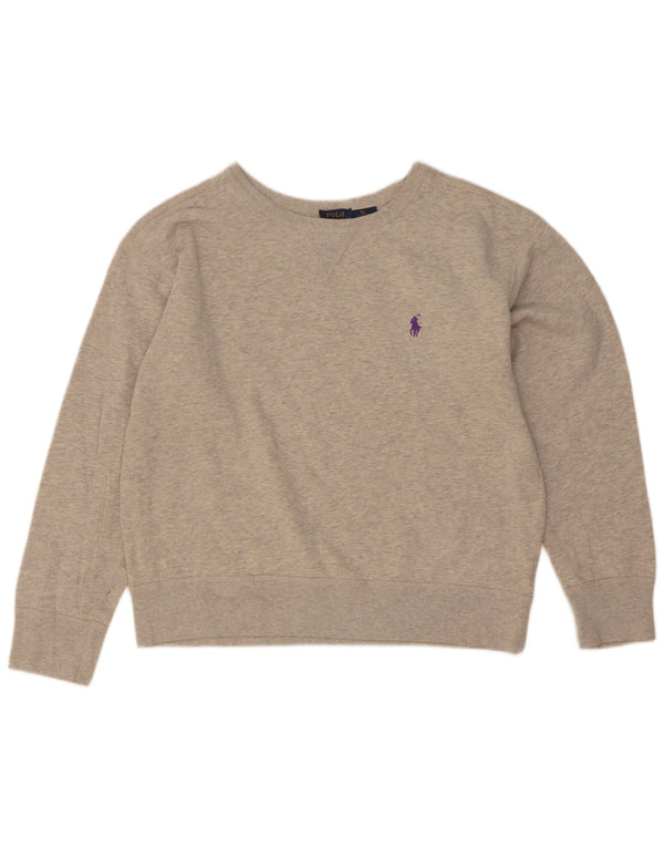 Polo Ralph Lauren Sweat-shirt pour femme UK 18 XL Gris Coton