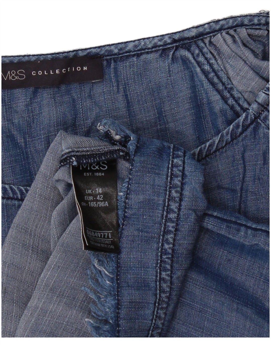 Marks & Spencer Chemisier à manches longues pour femme UK 44 Bleu moyen floral