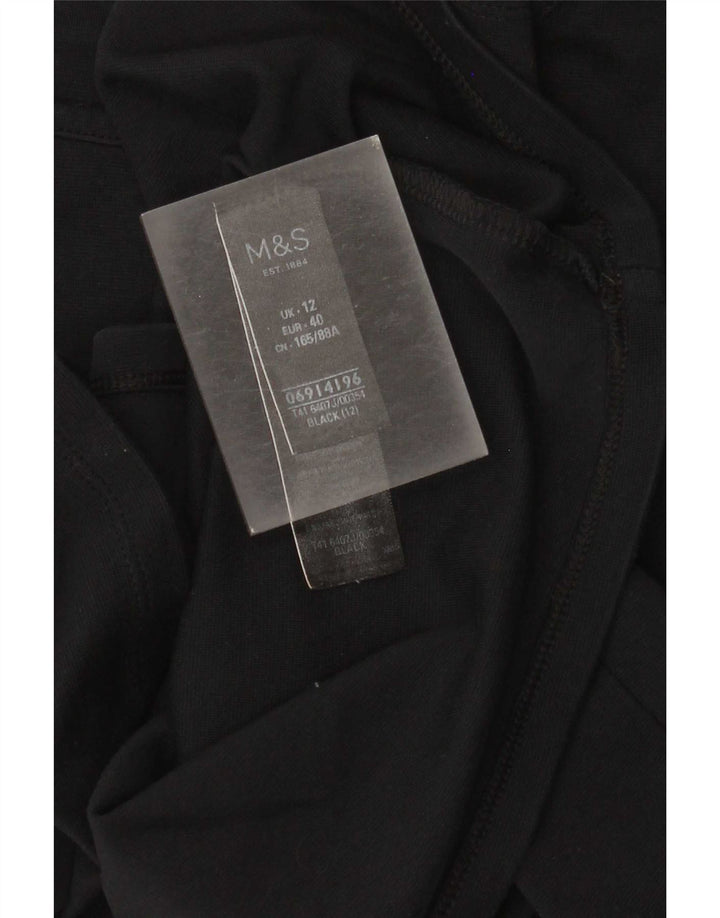 Marks & Spencer Tunique à manches 3/4 pour femme UK 12 en coton noir moyen