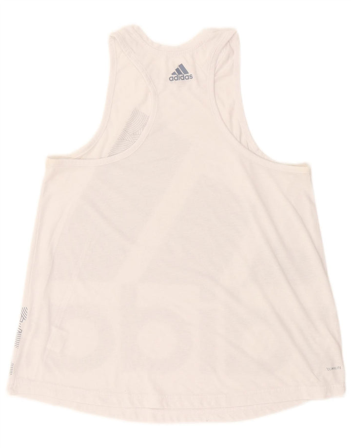 Adidas Femmes Climalite Graphic Débardeur UK 12/14 Moyen Blanc Polyester